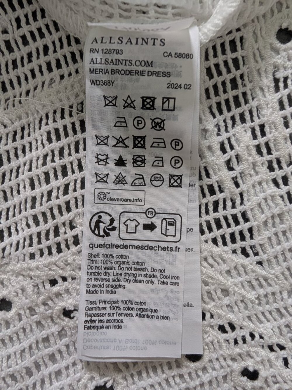 ALLSAINTS Meria Broderie midi dress - 10 - white - Picture 9 of 11